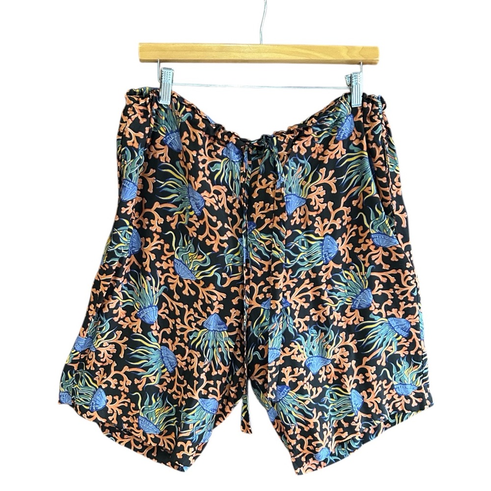 VINTAGE 80s NICK &‎ NORA x SHADY CHARACTER Jelly Fish Print Shorts OSFM RARE